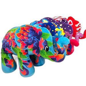 Cepia Pop Art Lot of 4 NWT Mighty Series 7" Soft Elephant Plush Stuffed Animal